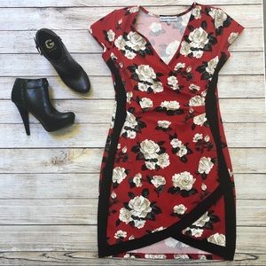 Almost Famous Red Floral Bodycon
